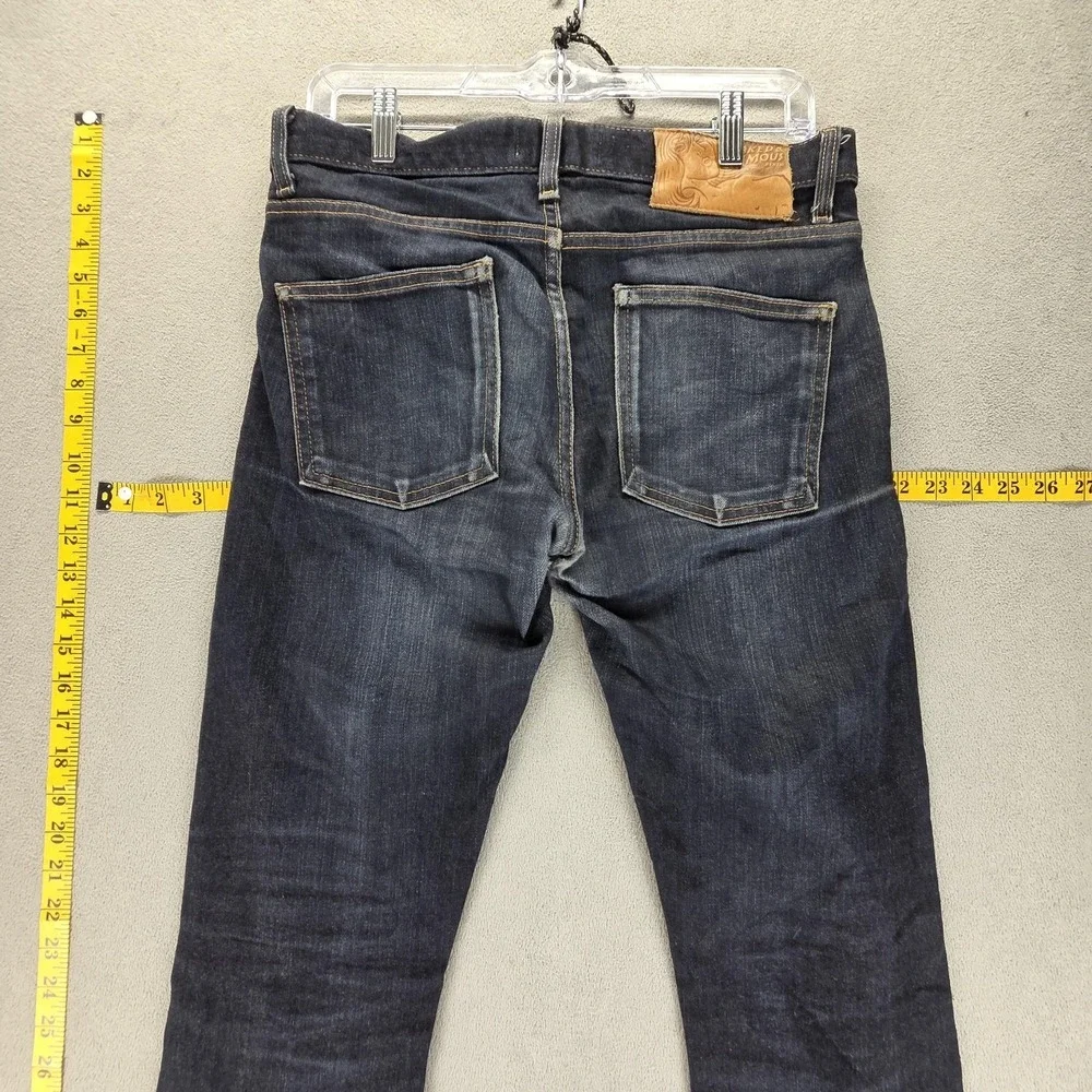 Naked &‎ Famous Jeans Mens 30x37 Blue Selvedge Skinny Guy Stretch Button Fly